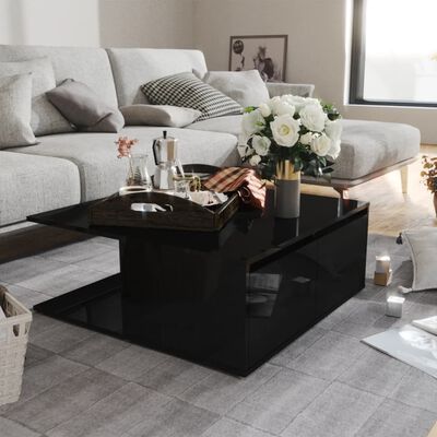 vidaXL Τραπεζάκι Σαλονιού Γυαλιστερό Μαύρο 80 x 80 x 31εκ. Μοριοσανίδα
