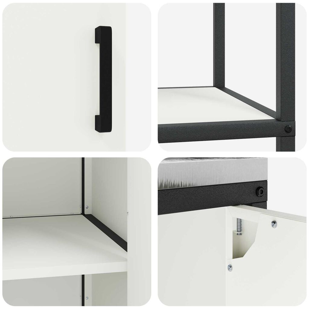 vidaXL Σετ Αποθήκευσης Κουζίνας με ράφι Άλλο 3 pcs Λευκό 210 x 50 x 92 εκ
