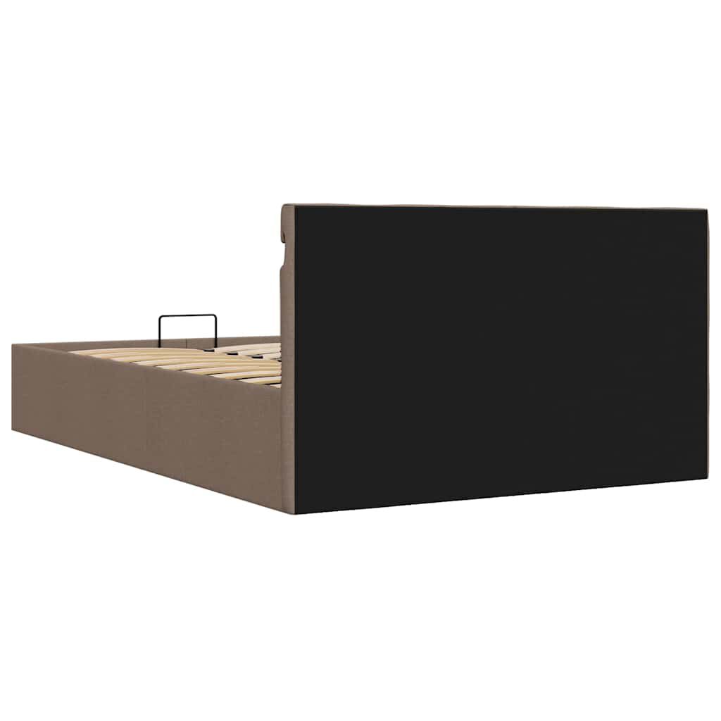 vidaXL Πλαίσιο Κρεβατιού με Αποθ. Χώρο/LED Taupe 140x200 εκ. Ύφασμα
