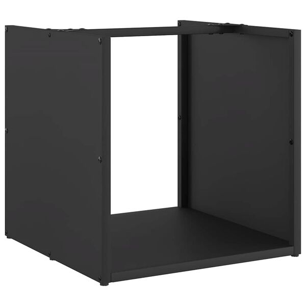 vidaXL Ράφι Καυσόξυλων Μαύρο 40x40x40 εκ. Χάλυβας ψυχρής έλασης