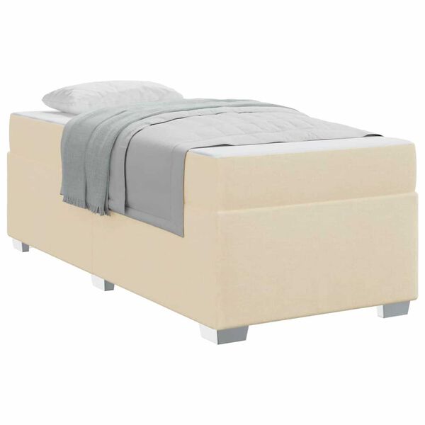 vidaXL Σκελετός Κρεβατιού Κρεμ 90 x 190 cm ύφασμα
