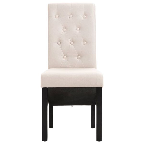 vidaXL Καρέκλες Τραπεζαρίας 4 τεμ. Κρεμ Υφασμάτινες