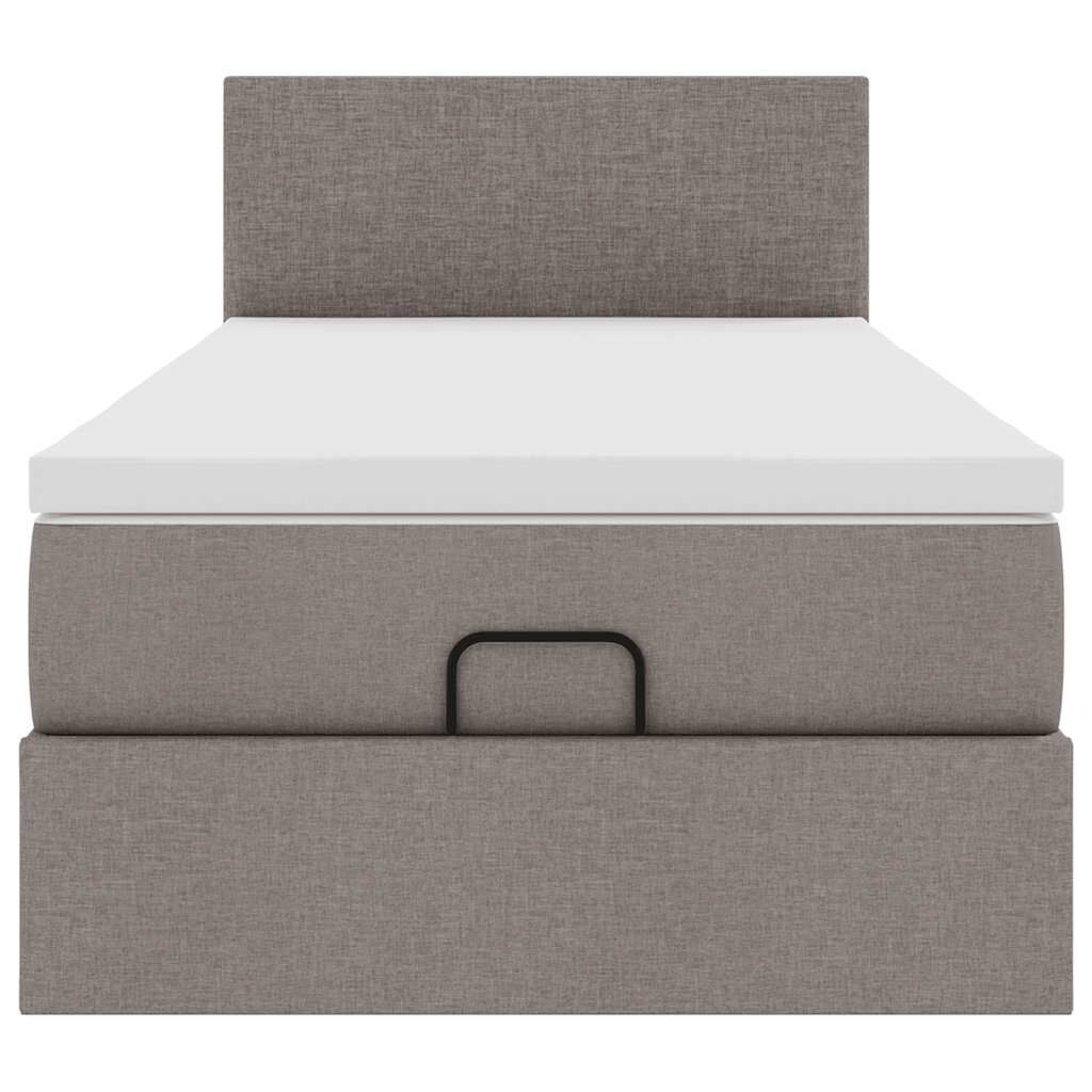 vidaXL Οθωμανικό κρεβάτι με στρώμα Taupe 100x200cm ύφασμα