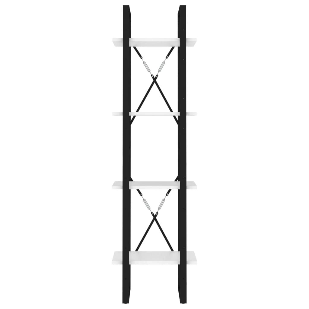 vidaXL Βιβλιοθήκη με 4 Ράφια Λευκή 40 x 30 x 140 εκ. από Επεξ. Ξύλο