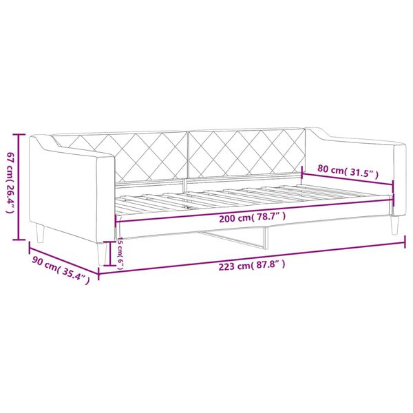 vidaXL Καναπές Κρεβάτι Ανοιχτό Γκρι 80 x 200 εκ. Υφασμάτινος