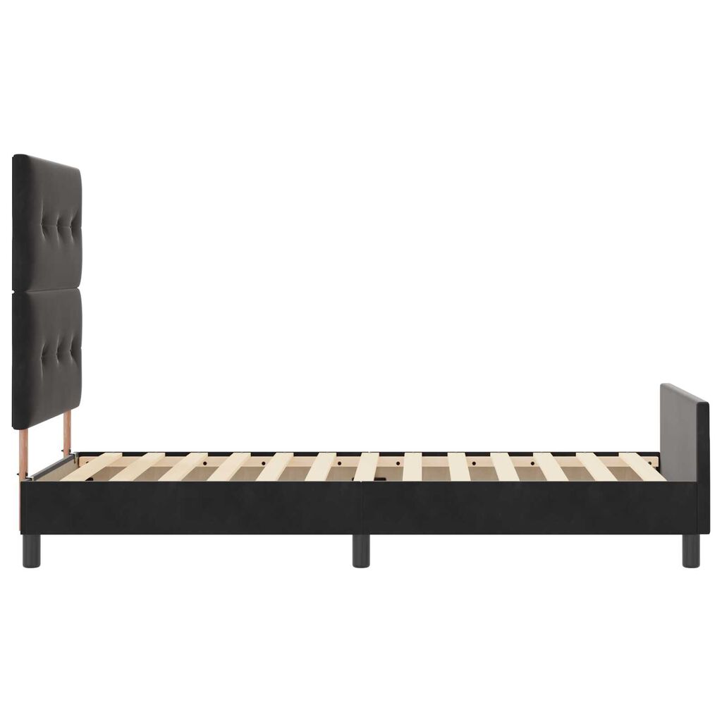 vidaXL Σκελετός Κρεβατιού με κεφαλάρι Μαύρο 100 x 200 cm Βελούδο