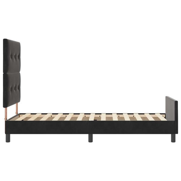 vidaXL Σκελετός Κρεβατιού με κεφαλάρι Μαύρο 100 x 200 cm Βελούδο