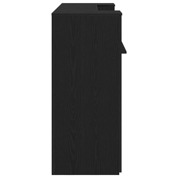 vidaXL Γραφείο υποδοχής Μαύρο Δρυς 180x50x103,5 εκ. Επεξεργασμένο Ξύλο