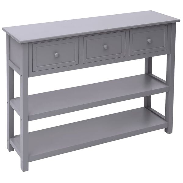 vidaXL Ντουλάπι Γκρι 108 x 30 x 76 εκ. από Μασίφ Ξύλο Παυλώνιας