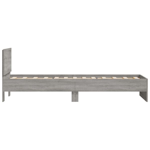 vidaXL Πλαίσιο Κρεβατιού με Κεφαλάρι Γκρι Sonoma 90x200 εκ. Επεξ. Ξύλο