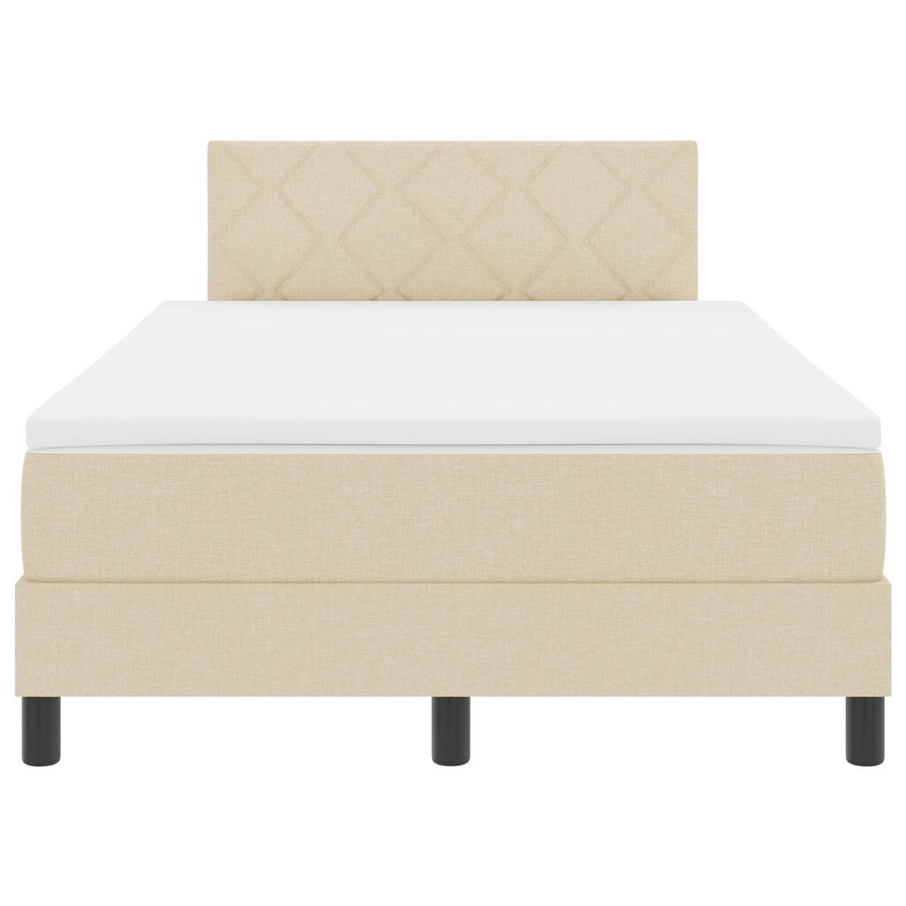 vidaXL Κρεβάτι με Στρώμα Κρέμ 120x190 cm Υφασμάτινο