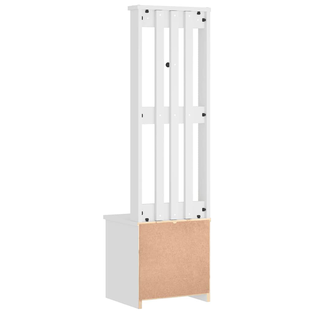 vidaXL Δέντρο χωλ SANDENS Λευκό 45x40x159,5 εκ. Πεύκο μασίφ ξύλο