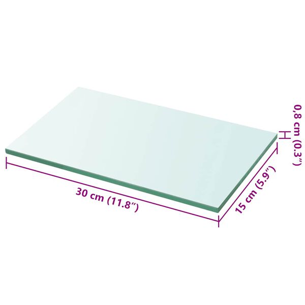 vidaXL Ράφια Πάνελ 2 τεμ. Διάφανα 30 x 15 εκ. Γυάλινα