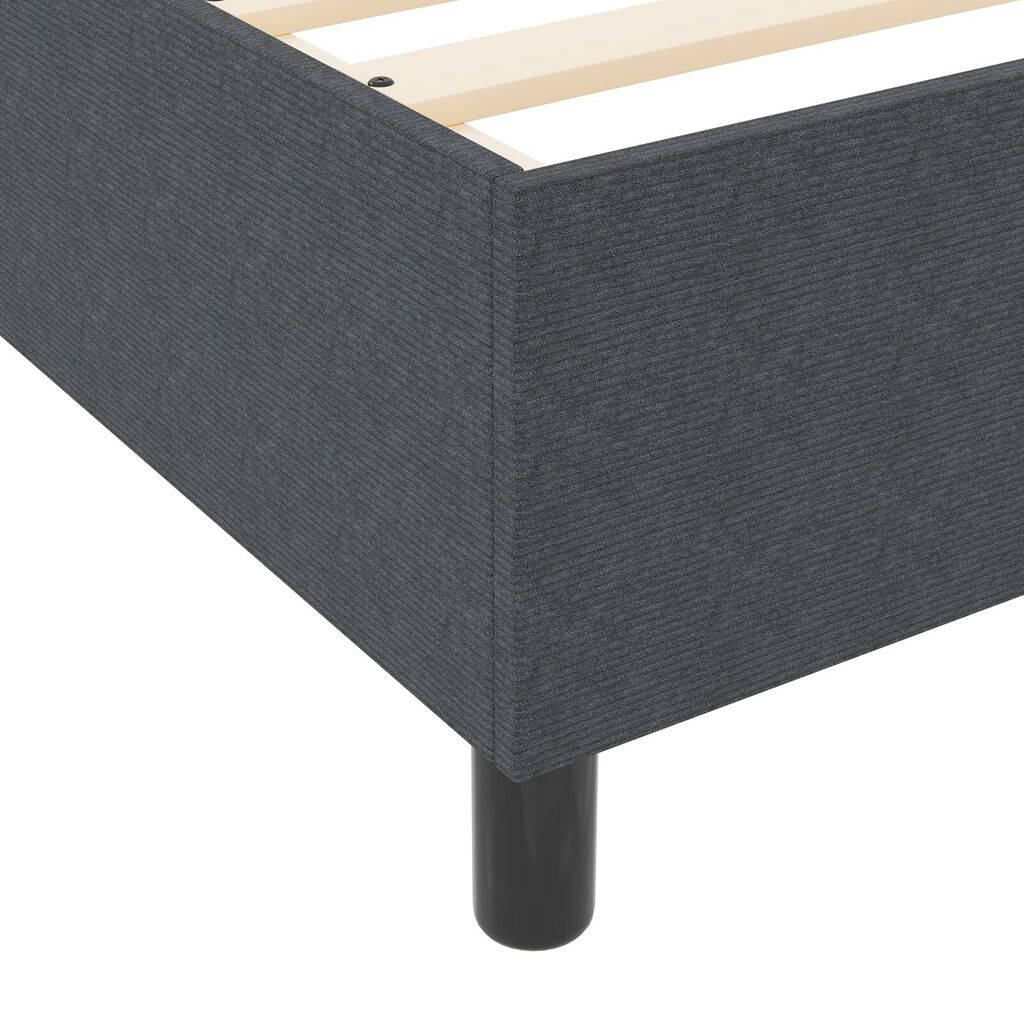 vidaXL Κρεβάτι Box Spring με Στρώμα Γκρι 160x200 εκ Κοτλέ Ύφασμα