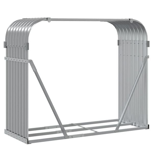 vidaXL Ξυλοθήκη Αν. Γκρι 120x45x100 εκ. από Γαλβανισμένο Ατσάλι