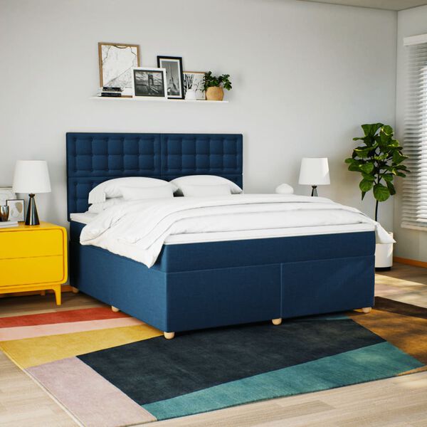 vidaXL &Kappa;&rho;&epsilon;&beta;ά&tau;&iota; Boxspring &mu;&epsilon; &Sigma;&tau;&rho;ώ&mu;&alpha; &Mu;&pi;&lambda;&epsilon; 180x200 &epsilon;&kappa;. &Upsilon;&phi;&alpha;&sigma;&mu;ά&tau;&iota;&nu;&omicron;