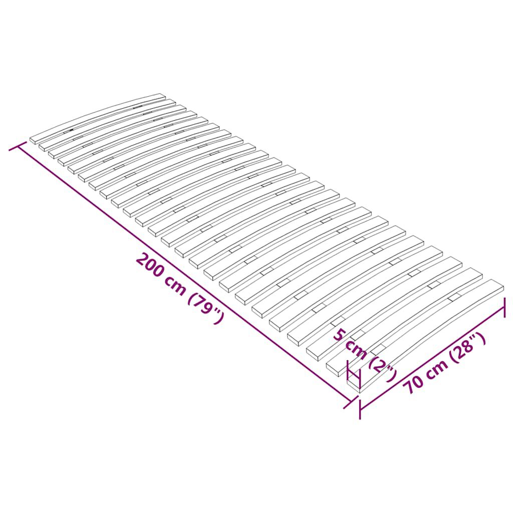 vidaXL Τελάρο Κρεβατιού με 24 Σανίδες 70 x 200 εκ.