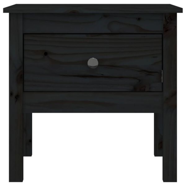 vidaXL Βοηθητικά Τραπέζια 2 τεμ. Μαύρος 50x50x49 εκ. Μασίφ Ξύλο Πεύκου