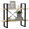 vidaXL Βιβλιοθήκη με 2 Ράφια Sonoma Δρυς 80 x 30 x 70 εκ. Επεξ. Ξύλο