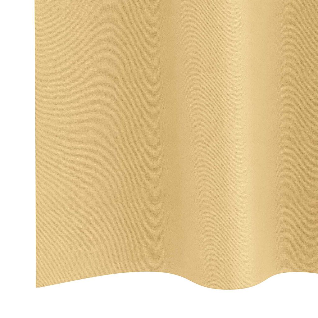 vidaXL Κουρτίνες με κουρτίνες 2 pcs Μπεζ 225 x 140 εκ. Πολυεστέρας