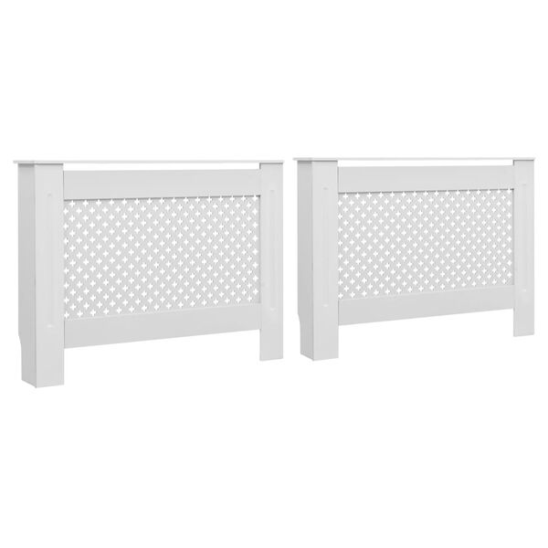 vidaXL Καλύμματα Καλοριφέρ 2 τεμ. Λευκά 112 x 19 x 81,5 εκ. από MDF