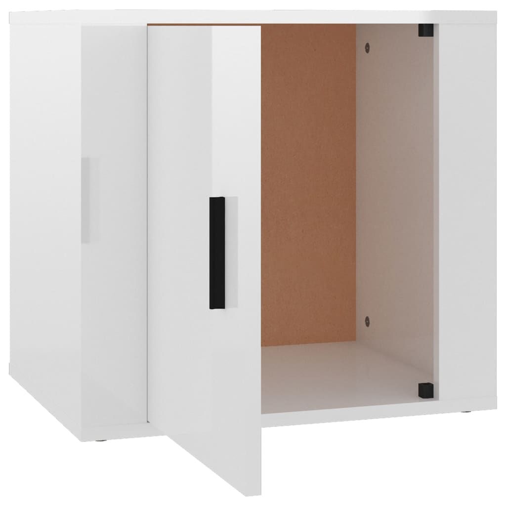 vidaXL Κομοδίνα Γυαλιστερό Λευκό 50 x 39 x 47 εκ.