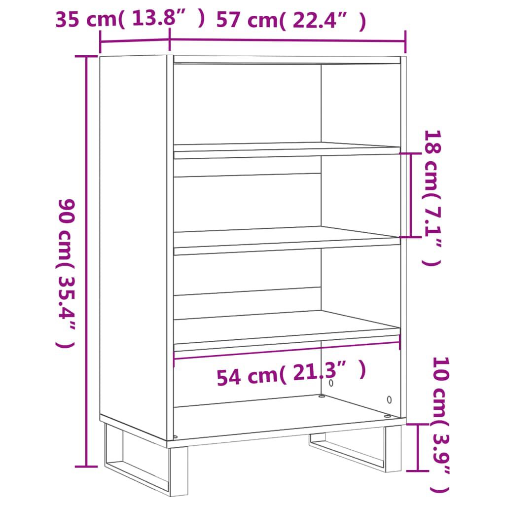 vidaXL Ραφιέρα Sonoma Δρυς 57 x 35 x 90 από Επεξεργασμένο Ξύλο