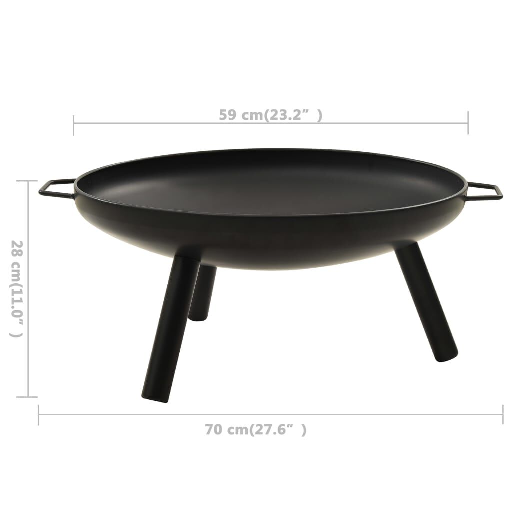 vidaXL Τζάκι Εξωτερικού Χώρου Μαύρο 70 x 59 x 28 εκ. Ατσάλινο