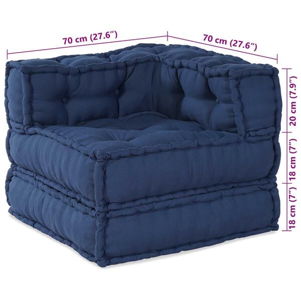 vidaXL Μοναδικό Πουφ Ινδικό 70x70x54