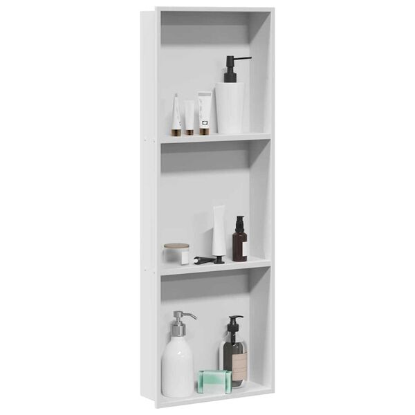 vidaXL Νίτσα Μπάνιου Λευκό 90 x 30 x 9.5 εκ. Ανοξείδωτο ατσάλι