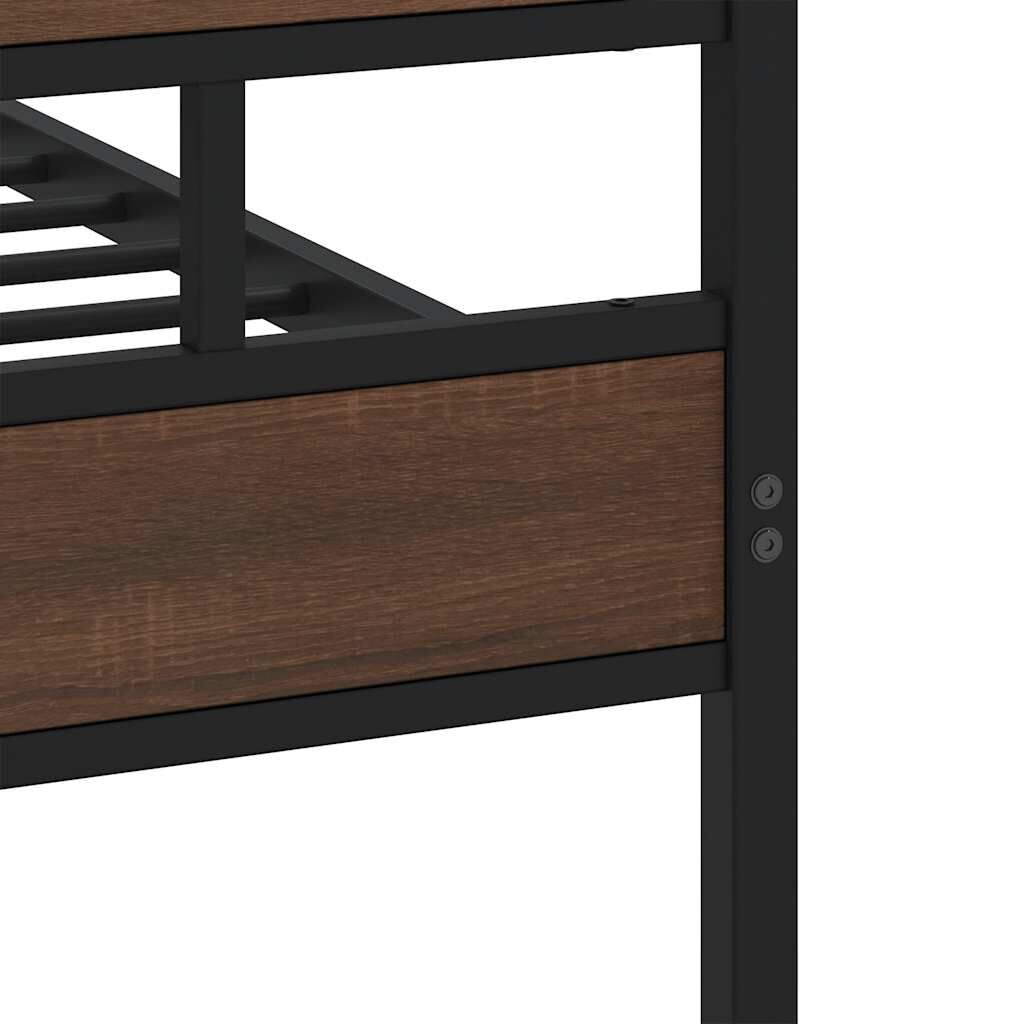 vidaXL Σκελετός Κρεβ. Χωρίς Στρώμα Καφέ Δρυς 160x200 εκ. Μεταλλικό