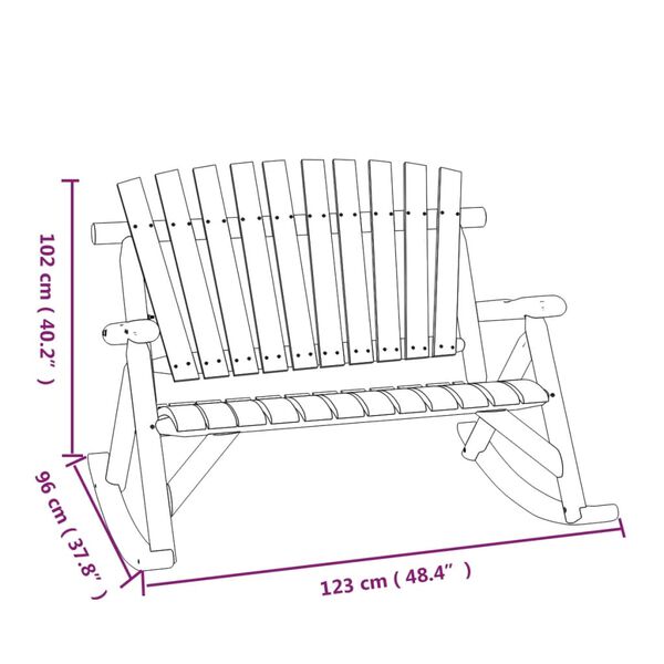 vidaXL Παγκάκι Κήπου Κουνιστό Διθέσιο 123x96x102 εκ. Μασίφ Ερυθρελάτης