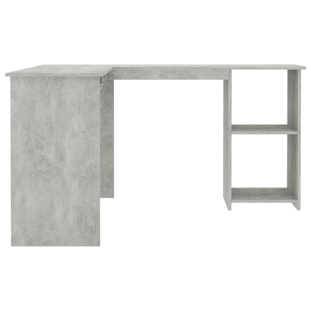 vidaXL Γραφείο Γωνιακό Γκρι Σκυροδέματος 120x140x75 εκ. Επεξ. Ξύλο
