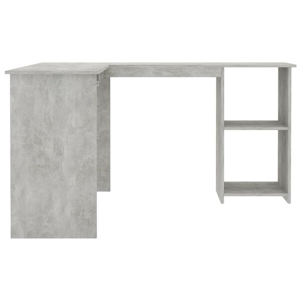 vidaXL Γραφείο Γωνιακό Γκρι Σκυροδέματος 120x140x75 εκ. Επεξ. Ξύλο