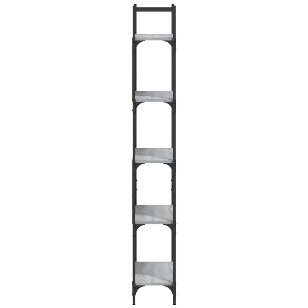 vidaXL Βιβλιοθήκη 5 Επιπέδων Γκρι Sonoma 60,5x24x166,5 εκ. Επεξ. Ξύλο