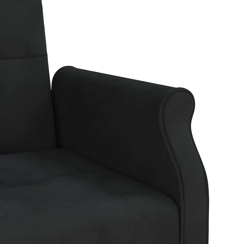 vidaXL Καναπές Κρεβάτι Μαύρος Βελούδινος με Μαξιλάρια