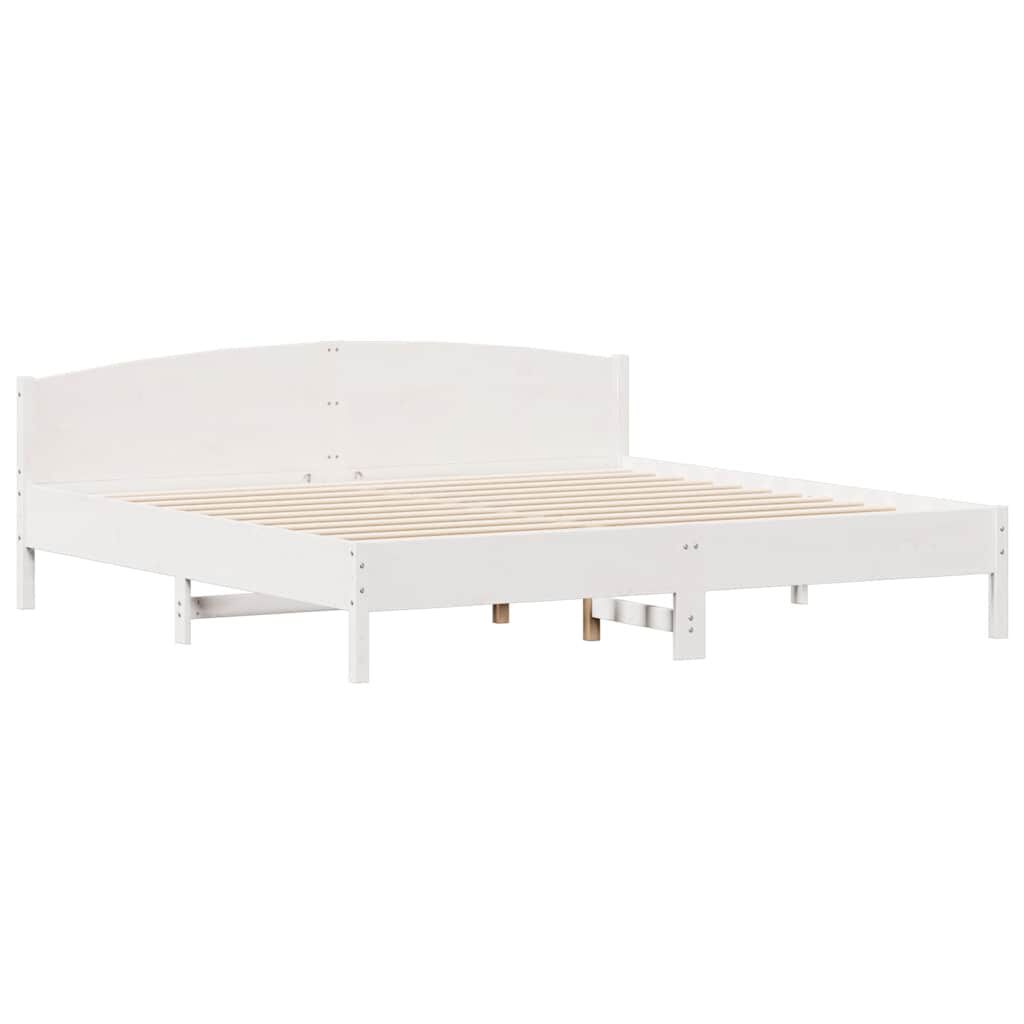vidaXL Σκελετός Κρεβ. Χωρίς Στρώμα Λευκό 180x200 εκ Μασίφ Πεύκο