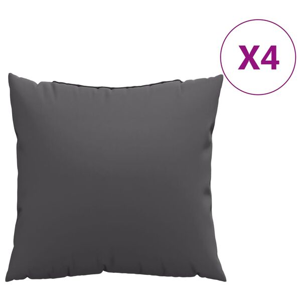 vidaXL Μαξιλάρια Καναπέ 4 τεμ. Ανθρακί 50x50 εκ. Υφασμάτινα