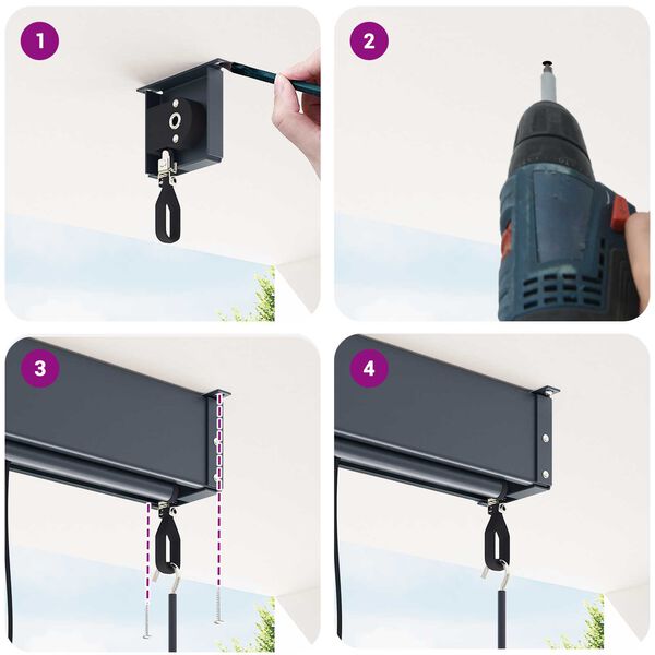 vidaXL Εξωτερικό ρολό Ριγέ Κίτρινο και μπλε 220 x 250 cm ύφασμα