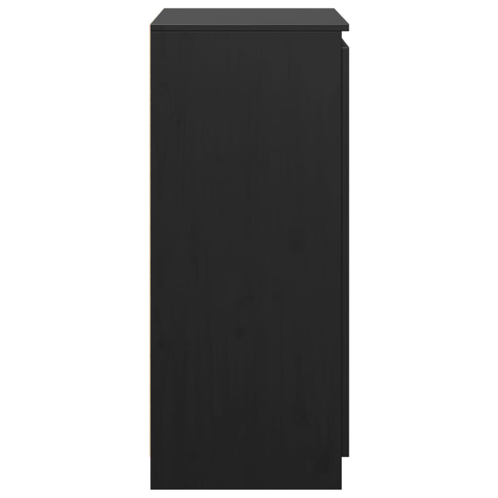 vidaXL Ντουλάπι Μαύρο 60 x 36 x 84 εκ. από Μασίφ Ξύλο Πεύκου