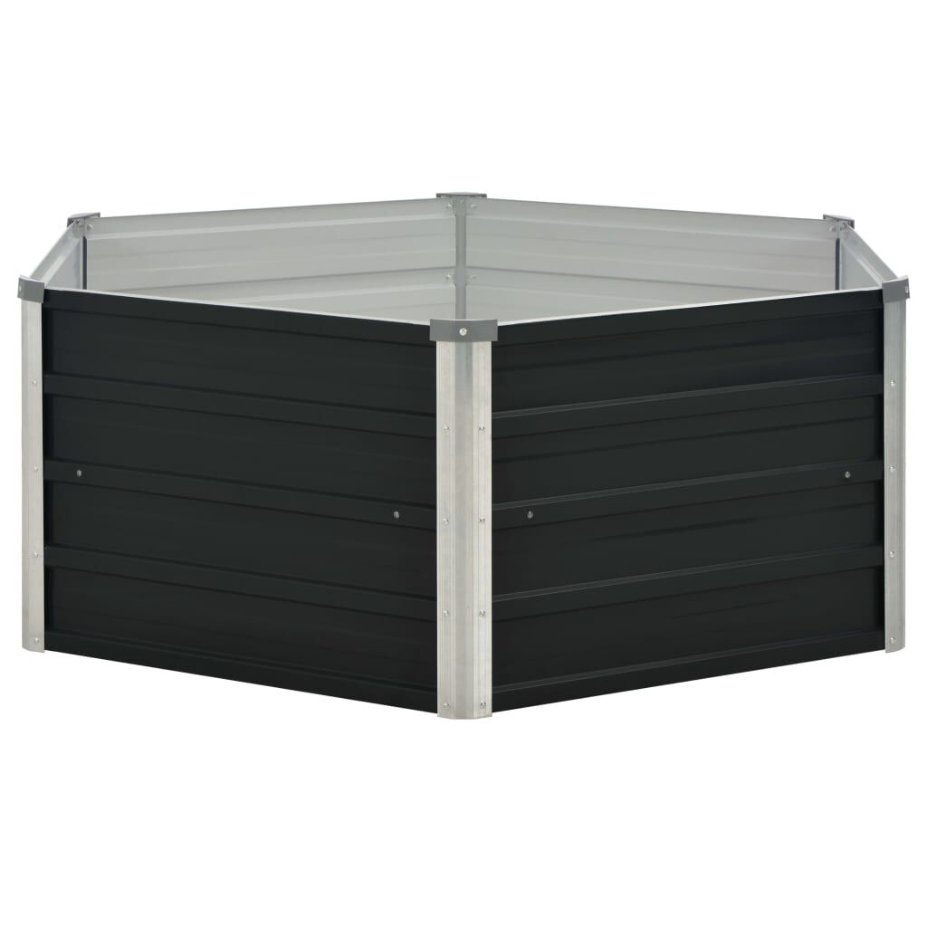 vidaXL Ζαρντινιέρα Ψηλή Ανθρακί 129x129x45 εκ. από Γαλβανισμένο Χάλυβα