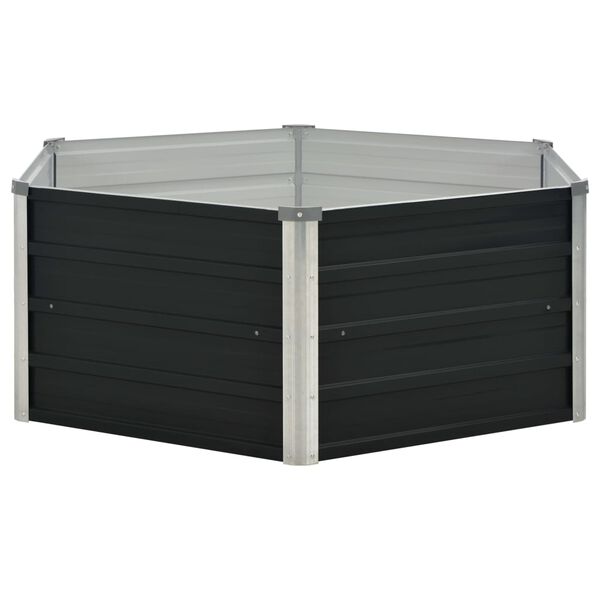 vidaXL Ζαρντινιέρα Ψηλή Ανθρακί 129x129x45 εκ. από Γαλβανισμένο Χάλυβα