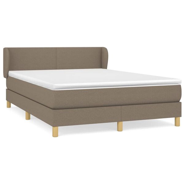 vidaXL &Kappa;&rho;&epsilon;&beta;ά&tau;&iota; Boxspring &mu;&epsilon; &Sigma;&tau;&rho;ώ&mu;&alpha; Taupe 140x190 &epsilon;&kappa;. &Upsilon;&phi;&alpha;&sigma;&mu;ά&tau;&iota;&nu;&omicron;
