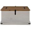 vidaXL Σεντούκι αποθήκευσης HALDEN Λευκό 91x91x47 cm Στερεό ξύλο πεύκο