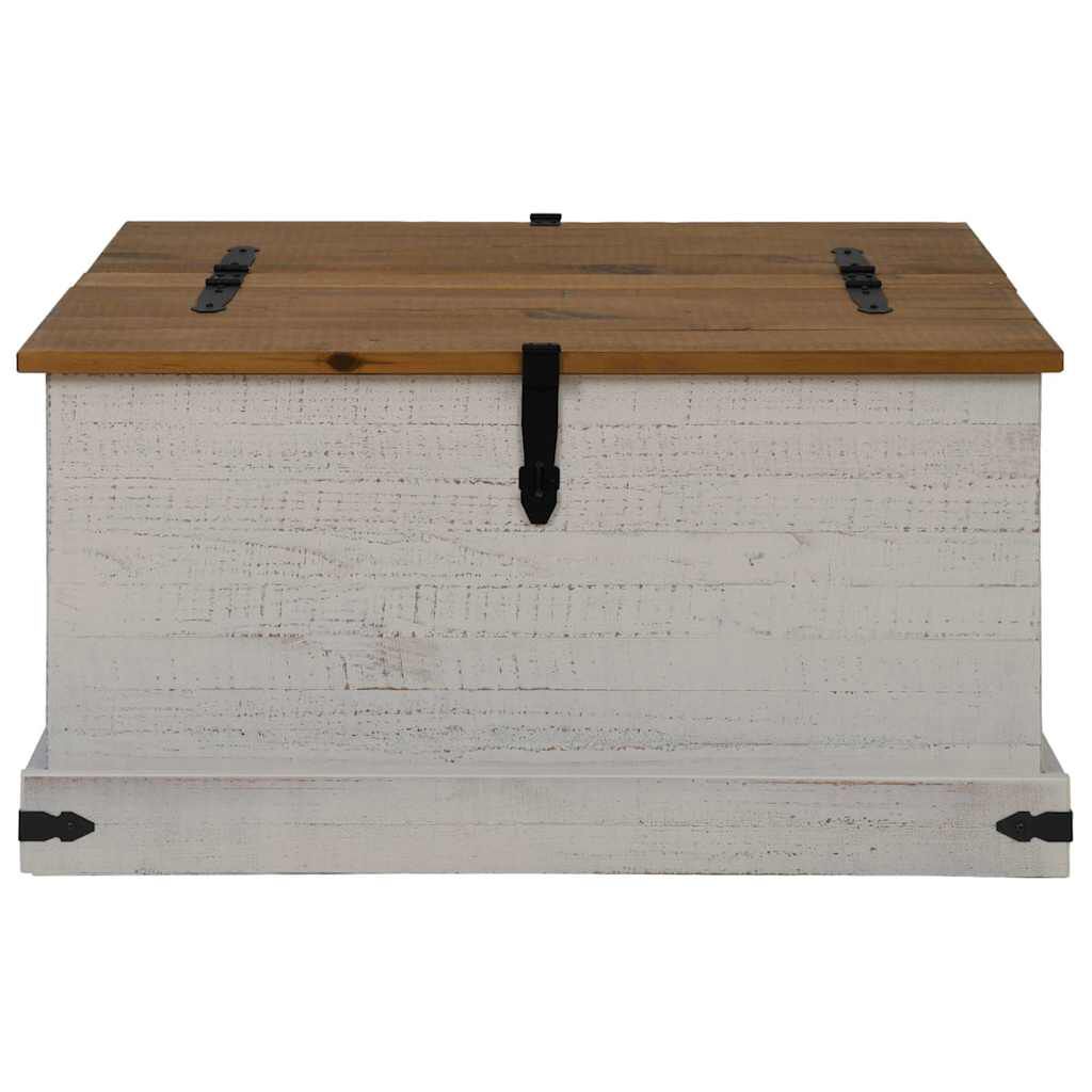 vidaXL Σεντούκι αποθήκευσης HALDEN Λευκό 91x91x47 cm Στερεό ξύλο πεύκο