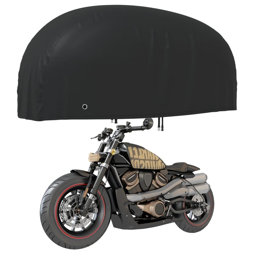 vidaXL Κουκούλα Μηχανής Μαύρη 220x95x110 εκ. Ύφασμα Oxford 210D