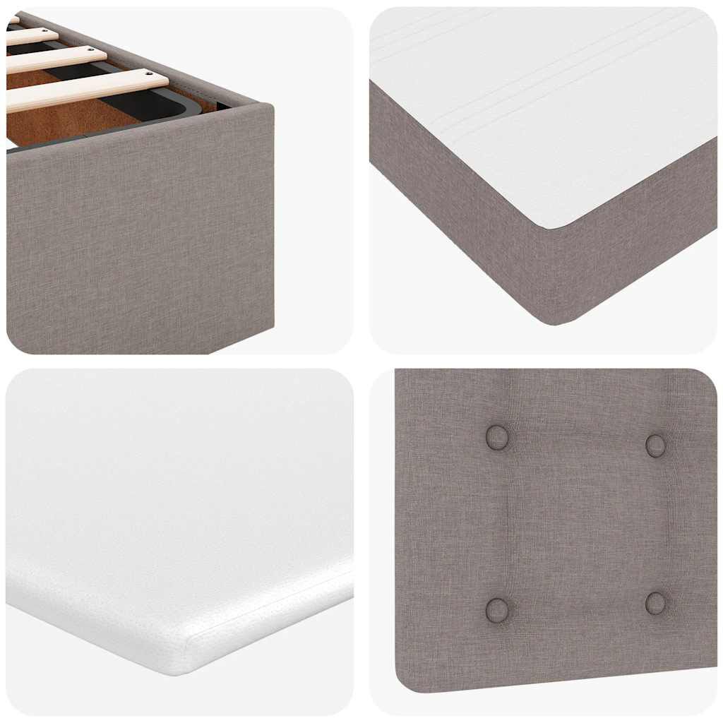vidaXL Οθωμανικό κρεβάτι με στρώμα Taupe 100x200cm ύφασμα