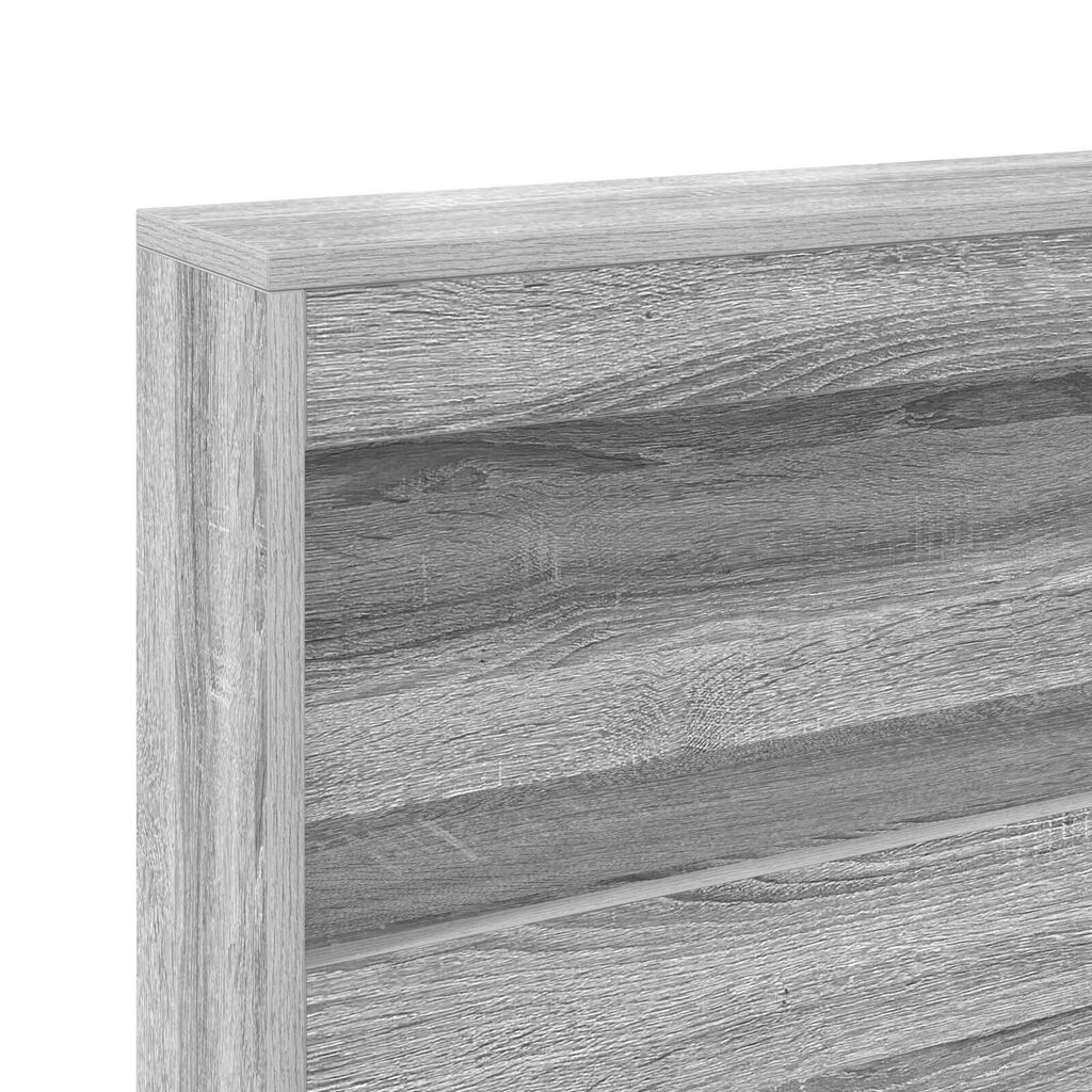 vidaXL Κρεβάτι Ραφιέρα Γκρι Σανονά 140x200 εκ. από Μηχανική Ξυλεία
