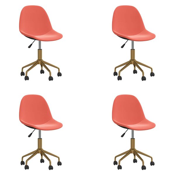 3086099 vidaXL Swivel Dining Chairs 4 pcs Pink Velvet(2x333500)