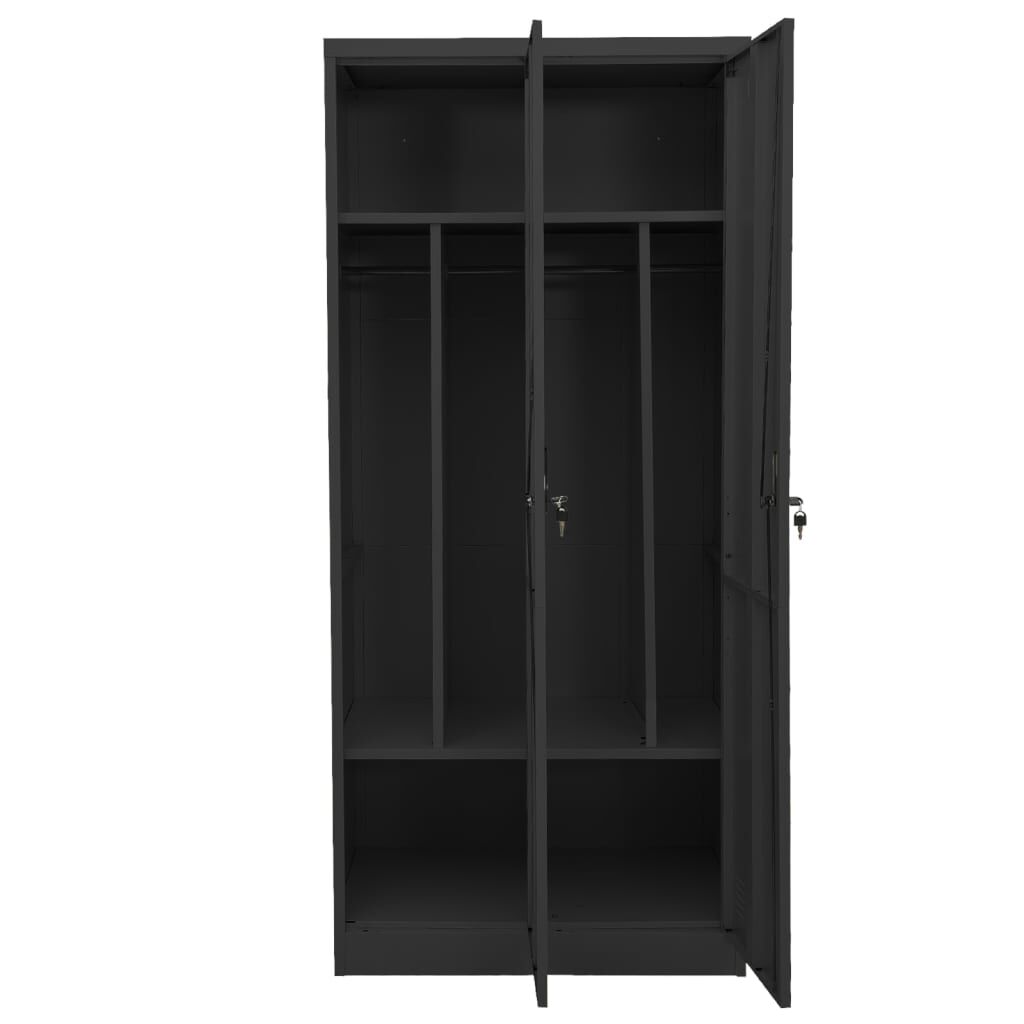 vidaXL Ντουλάπα Ανθρακί 80 x 50 x 180 εκ. Ατσάλινη